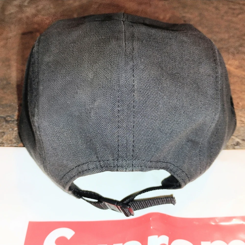 Supreme Men's Black Camp Cap with Leopard Brim - Picture 3 of 8